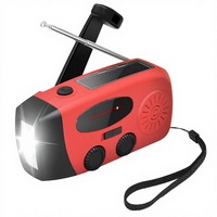 Radio AM/FM Táctica LED con Manivela Solar, Recargable por USB, ABS, IP65, Fuente de Energía de Emergencia, para Camping, Trabajo, Viajes y Uso en Exteriores