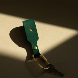 Cross-border minimalist PU leather keychain, portable car keychain, oval-shaped brass keychain/<b>key</b> <b>chain</b> - Product Image 2