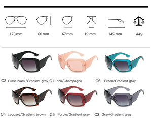 Purple Frame Fashion Women Sunglasses Oversized Square <strong>Sun</strong> Shades Gradient Lens <strong>Sun</strong> Glasses Wholesale 2024 - Product Image 6
