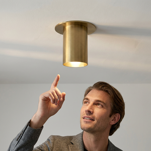 Plafonnier minimaliste en laiton, rond, moderne, décoration intérieure, éclairage pour salon - Product Image 1