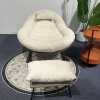 Fauteuil à bascule en rotin tressé nid d'abeille, fauteuil de salon rembourré avec repose-pieds assorti pour salon, chambre, balcon, détente