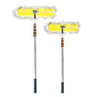 SUNNOVA T1 Nettoyeur de panneaux solaires professionnel pour grandes exploitations agricoles, nettoyage à sec et à l'eau, largeur de nettoyage de 1100 mm, manche extra long, jaune