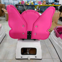Chaise de pédicure pour enfants en cuir rose de luxe avec bassin pour les pieds pour salon de manucure, équipement de beauté