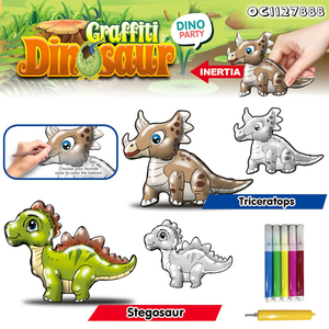 Materiales de Aprendizaje para Niños, Juguete Educativo Temprano, Dinosaurio Caminante con Globo, Set de Dibujo y Pintura, Juguete de Dibujo para Bebés con Rotuladores de Colores - Product Image 2