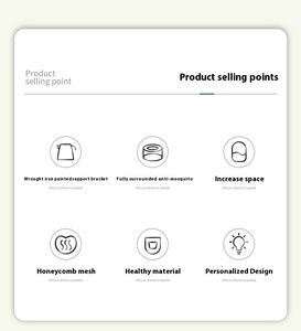 Sang trọng Cung điện Hoàng gia giường tán vuông có thể gập lại cắm trại lưới chống muỗi cho giường - Product Image 5