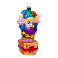 Décoration de Noël artisanale en verre de haute qualité sur le thème du cirque : Lion, Singe, Éléphant, Clown, Elfe – Ornement UV pour performance et arbre de Noël