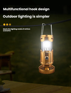 Lampu Camping Lipat <span class=keywords><strong>LED</strong></span> Tenaga Surya Multifungsi Konstruksi Logam Tahan Air IP44 Kontrol Jarak Jauh USB Dapat Diisi Ulang Power Bank - Product Image 1