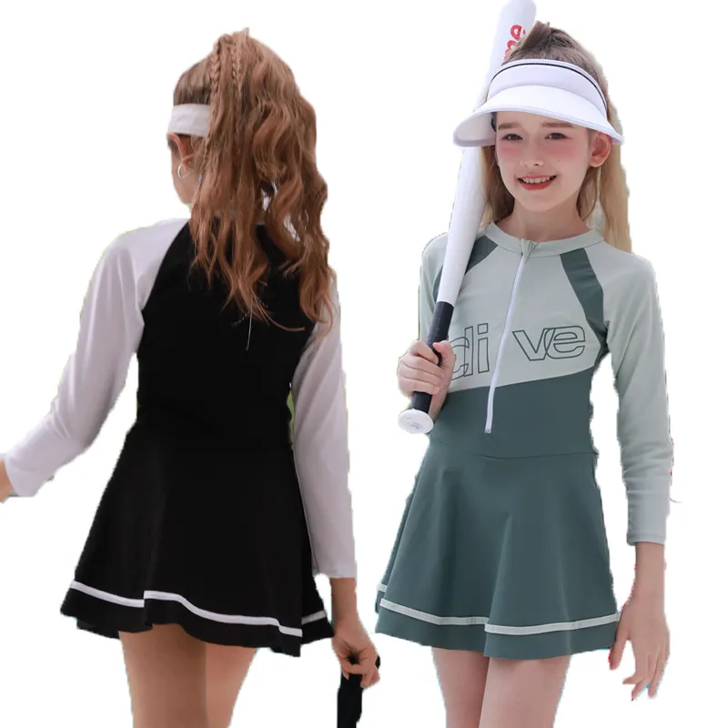 Новинка 2023 купальное платье для девочек-подростков с принтом Детский комбинезон для плавания Быстросохнущий комбинезон для старшеклассниц