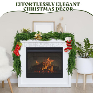 Artificial Pine Needle <b>Wreath</b> 180cm PVC <b>Christmas</b> Garland Wall Hanging Home Decor - Product Image 4