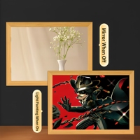 Peintures et décorations murales, miroir avec éclairage LED, peinture personnalisée, cadre lumineux, décoration d'ambiance nocturne pour chambre à coucher, hôtel, grande taille