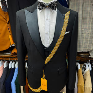 Premium iş erkek <span class=keywords><strong>3</strong></span> parça resmi kıyafet Blazer pantolon yelek hazır stok özel hızlı yerine getirme Dropshipping - Product Image 4