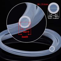 Tube en silicone flexible transparent 2 mm DI x 4 mm DE pour pompe péristaltique DIY, tuyau d'eau et d'air