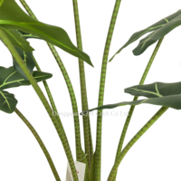 Alocasia artificielle réaliste de 100 cm avec des feuilles vertes, plante artificielle de type bonsaï, verdure artificielle pour la décoration intérieure