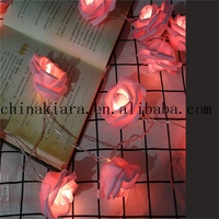 Offre Spéciale de mariage lumière décorative 1m 2m 3 m 10 20 30 50 LED light up rose fleur guirlande lumineuse pour la maison chambre décor