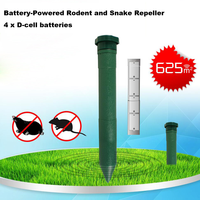 Répulsif Solaire Écologique pour Serpents, Marmottes, Renards, Lapins, Gophers, Campagnols, et autres Nuisibles de Jardin - Batteries Incluses