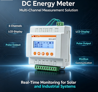 Medidor de Energía Acrel AMC16-DETT DC de 6 Canales -48V para Estación Base de Telecomunicaciones, Calibración de Desviación Cero con Sensor Hall, Pantalla LCD