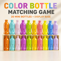 Jeu de 20 flacons colorés assortis avec mini-flacons en ABS et base de présentation double couche