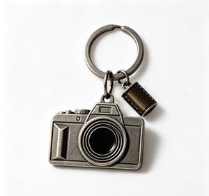 Custom Zinc Alloy <b>Camera</b> Keychain Metal Key Ring Vintage Film Reel Pendant Promotional Gift - Product Image 2