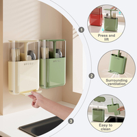 UFORU - Estante de Almacenamiento Retráctil para Montar en la Pared con Contenedores de Plástico Ajustables, Organizador de Cuchillos y Utensilios de Cocina