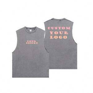 <span class=keywords><strong>2025</strong></span> à la mode hommes Vintage débardeur lavage à l'acide sans manches impression personnalisée T-shirts - Product Image 5