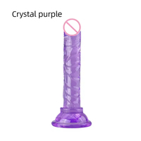 Dildo realista manual con ventosa para mujer, mini pene de cristal pequeño, juguete de masturbación para mujer adulta