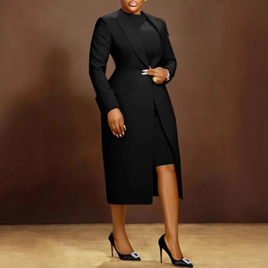 Giacca da <span class=keywords><strong>donna</strong></span> elegante di alta qualità con risvolto a manica lunga e abito sottile <span class=keywords><strong>abbigliamento</strong></span> femminile ufficio Blazer da <span class=keywords><strong>donna</strong></span> set due pezzi - Product Image 2