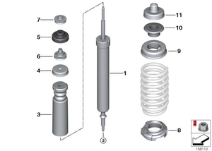 BMW 325i 328i 330i 128i 135i 335i 335is 용 33526771725 후면 우측 완충기 2006-2013 - Product Image 6