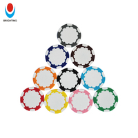 Jeu de jetons de poker en céramique ABS de 11,5 g et 40 mm, en stock, avec étui en plastique, jeu de hasard, impression personnalisée, jetons de poker vierges Casino Royal
