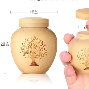 Wooden Pet Ash Urn Pet Funeral Supplies <strong>Tree</strong> of Life Cat and Dog <strong>Coffin</strong> Solid Wood Covered Ash Container - Product Image 3