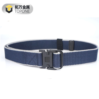Ceinture tactique en toile de coton décontractée noire classique avec boucle à double boucle pour hommes pour la randonnée en plein air