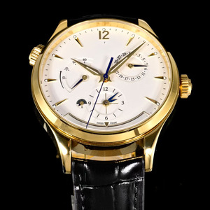 นาฬิกาข้อมือผู้ชายธุรกิจอเนกประสงค์ คุณภาพสูง หรูหรา คลาสสิก พร้อมหน้าปัดแสดงพลังงานสำรอง แสดงเวลาสองเขตเวลา และวันที่ - Product Image 3