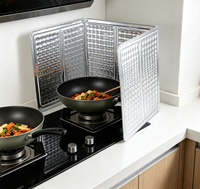 Protection de cuisinière pliable en aluminium jetable et réutilisable, anti-éclaboussures d'huile, récipient rectangulaire, compatible four, qualité alimentaire, pour cuisine