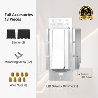 Controlador LED de Voltaje Constante de 120W 160W + Interruptor 2 en 1, Fuente de Alimentación Clase 2, Iluminación LED No Regulable