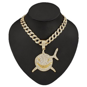 สร้อยคอผู้ชายสไตล์ฮิปฮอปประดับพลอยเทียมขนาดใหญ่ไม่ซีด - Product Image 3