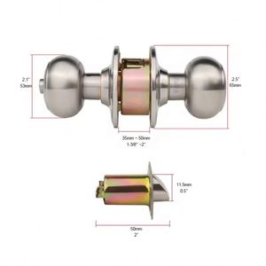 RHETECH 60mm Indoor Holztür schloss <span class=keywords><strong>Set</strong></span> Modern Hot Sales Datenschutz Diebstahls ic heres Runds chloss 3 Edelstahl kugel schlüssel Zink legierung - Product Image 4