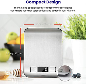 Báscula Digital de acero inoxidable para cocina, 304 gramos y onzas - Product Image 3