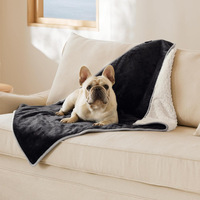 Couverture pour animaux de compagnie en sherpa imperméable haute densité, motif patte mignon, double face, moelleuse, anti-peluchage, lavable, toute saison, pour chats et chiens