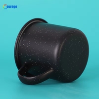 Nouvelles tasses à sublimation émaillées à effet magique de paillettes étoilées changeant de couleur, 11 oz, noires