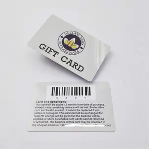 CR80 design personalizzato logo finitura lucida carta pvc stampa codice a barre carta regalo