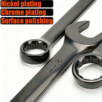 Clé mixte en acier à haute teneur en carbone, finition noire électrophoretique, clé à fourche et à anneau, outil manuel pour bricolage et réparation industrielle