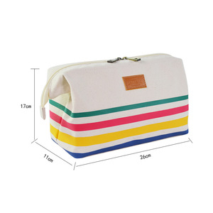 Personalizado <span class=keywords><strong>de</strong></span> cremallera rayas barato uso diario en blanco imprimible gran lona <span class=keywords><strong>de</strong></span> algodón <span class=keywords><strong>bolsa</strong></span> <span class=keywords><strong>de</strong></span> maquillaje - Product Image 5