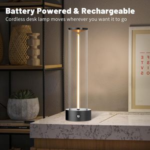 Lampe de bureau sans fil USB de conception nouvelle, lampe de chevet minimaliste, grande lampe de chevet moderne, 3 niveaux de luminosité réglable au toucher - Product Image 6