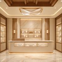 Kiosque à bijoux moderne sur mesure pour centre commercial, design en arc, vitrine en verre avec éclairage LED, éclairage LED pour la vente de montres et d'ornements
