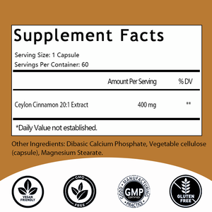 Capsules de cannelle de Ceylan OEM/ODM très vendues, complément de cannelle pour hommes et femmes, antioxydant, énergie, soutien cardiaque et métabolique - Product Image 2