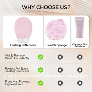 LaoTang Suministros de baño Hammam Ducha Baño Exfoliante corporal Guante Guantes exfoliantes mágicos Manopla para eliminar la piel muerta visiblemente - Product Image 5