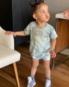 Nouvelle Collection Été : Ensemble Sportif Tie-Dye pour Filles – Short Cycliste et Haut Décontracté Deux Pièces pour Enfants - Product Image 4