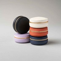Étui à bijoux de voyage léger et portable en cuir PU doublé de velours, avec logo personnalisé, fait main, pour femme, avec fermeture éclair, organiseur de bagues