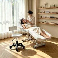 Table de soin pliante blanche moderne, réglable, avec logo personnalisé pour spa et salon, OEM