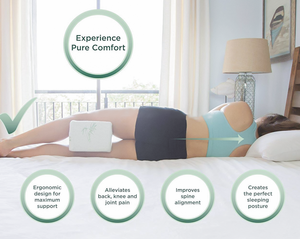 De luxe En Mousse à Mémoire de Confort de Soulagement de La Douleur Du Nerf <span class=keywords><strong>Sciatique</strong></span> Bambou Genou <span class=keywords><strong>Oreiller</strong></span> - Product Image 3