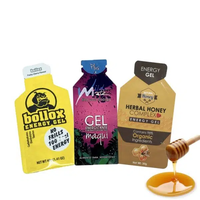 Sachets Plats Imprimés sur Mesure Thermoscellables en Forme de Bouteille pour Liquides, Boissons, Échantillons, Miel et Gels Énergétiques
